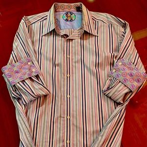 Robert Graham Original, long sleeve, button down XXL w/embroidery.